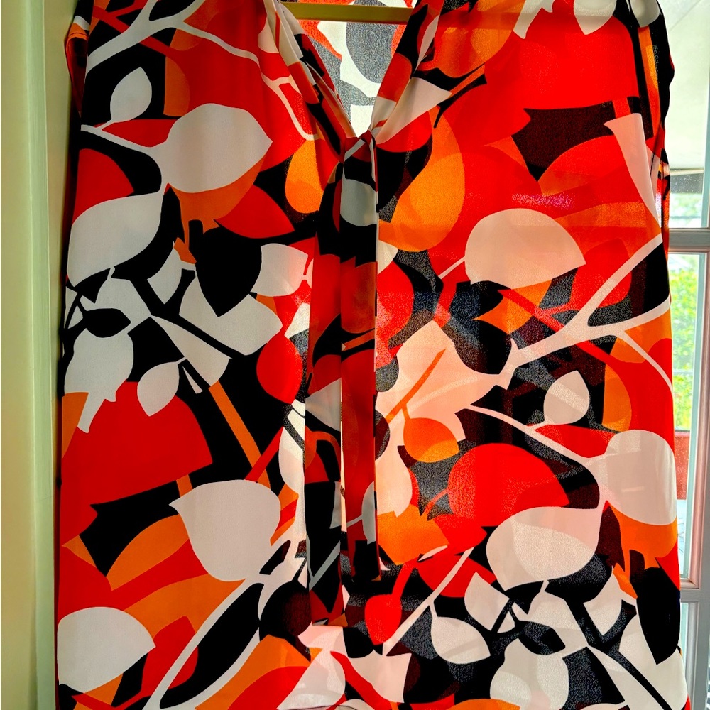 Nine West Colorful Abstract Blouse